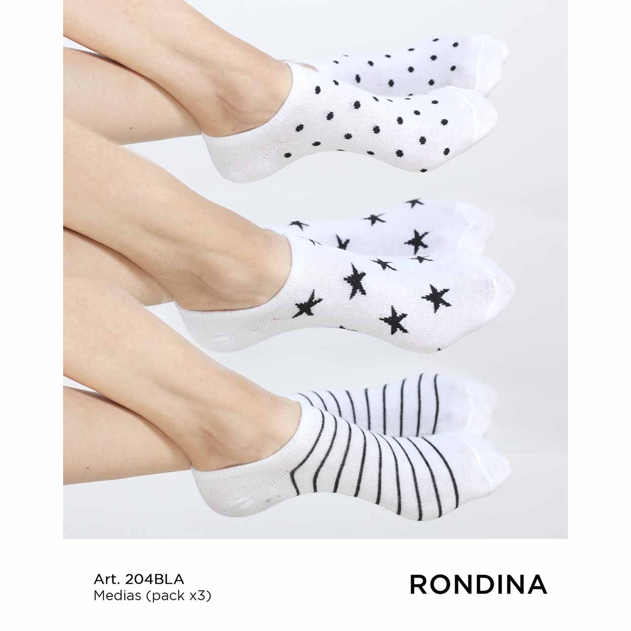 SD - 204 - Medias cortas femeninas - Paquete x3
