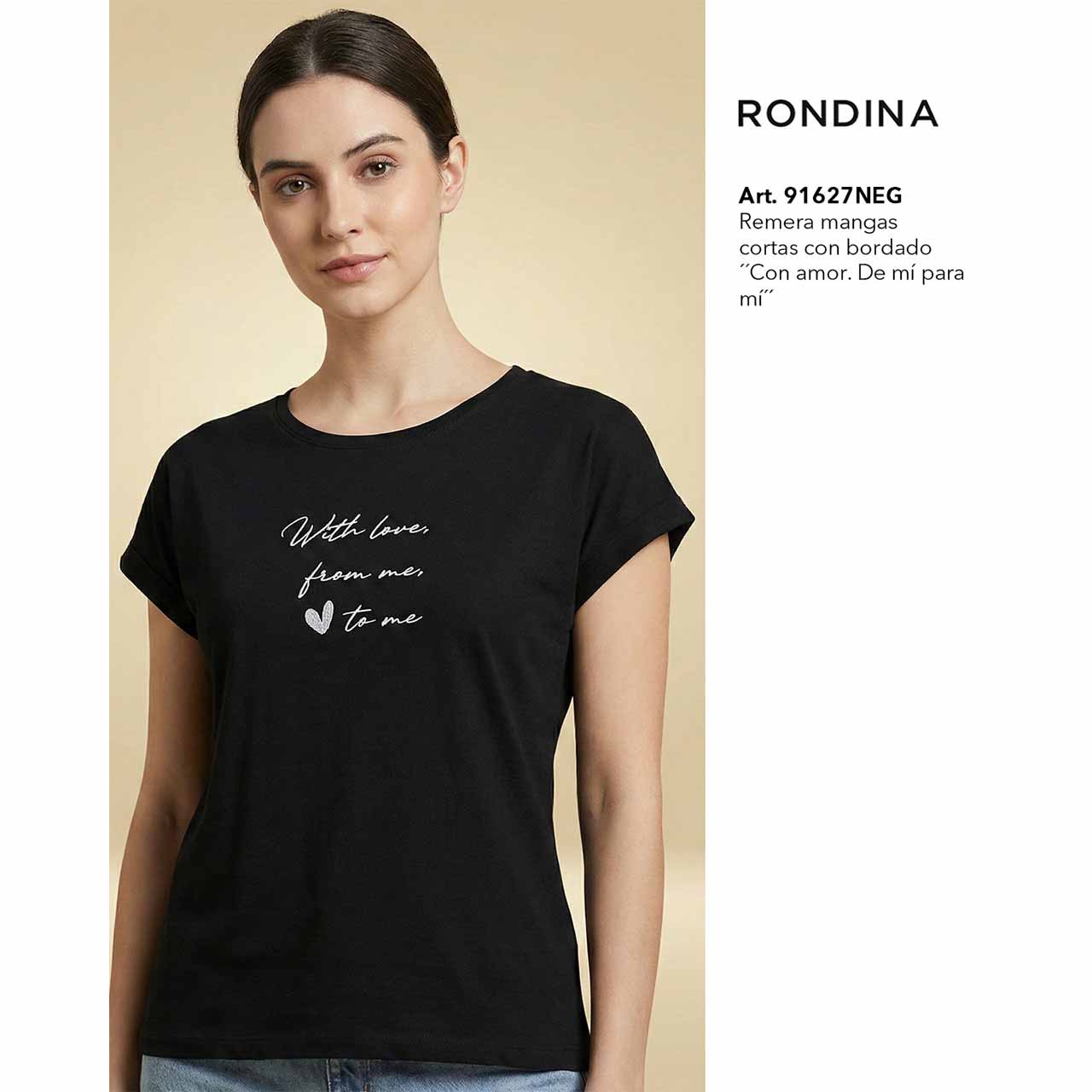 BP - 91627 - Remera de algodón mangas cortas con bordado