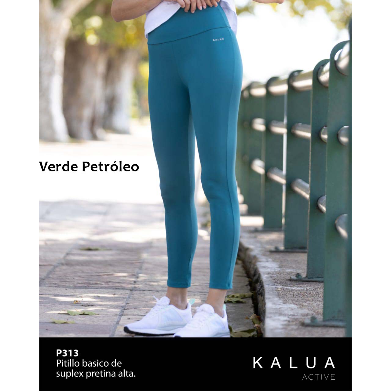 BP - P313 - Legging de supplex con cintura alta. Compresión alta