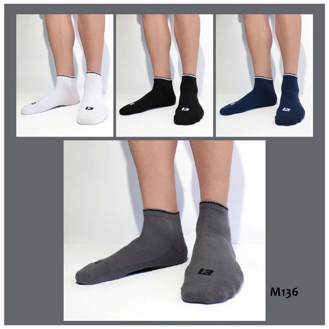 BP - M137 - Medias masculinas largas - Paquete x4
