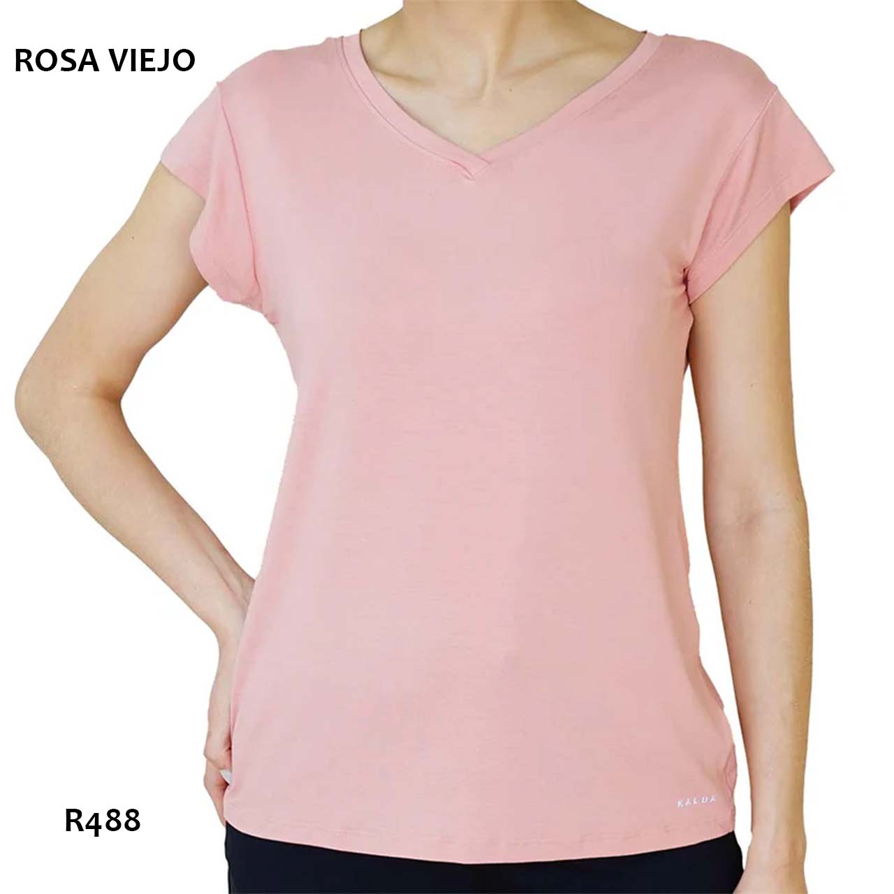 BP - R488 - Remera básica de viscosa escote V