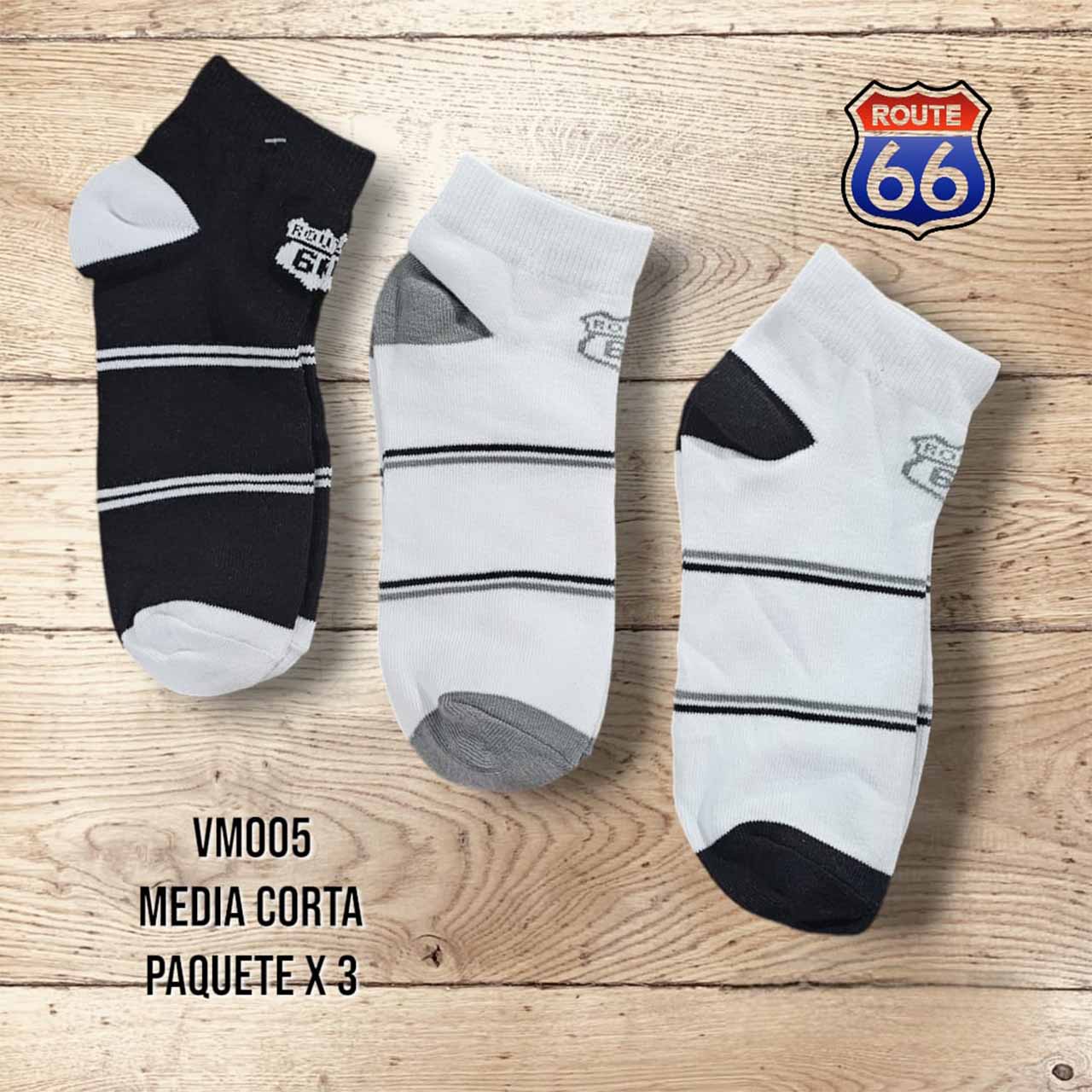 BP - WM005 - Medias cortas unisex. Paquete x3