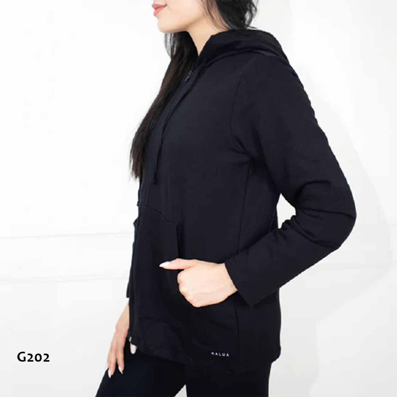 BP - G202 - Campera de moletón con bolsillo de RIB y capucha