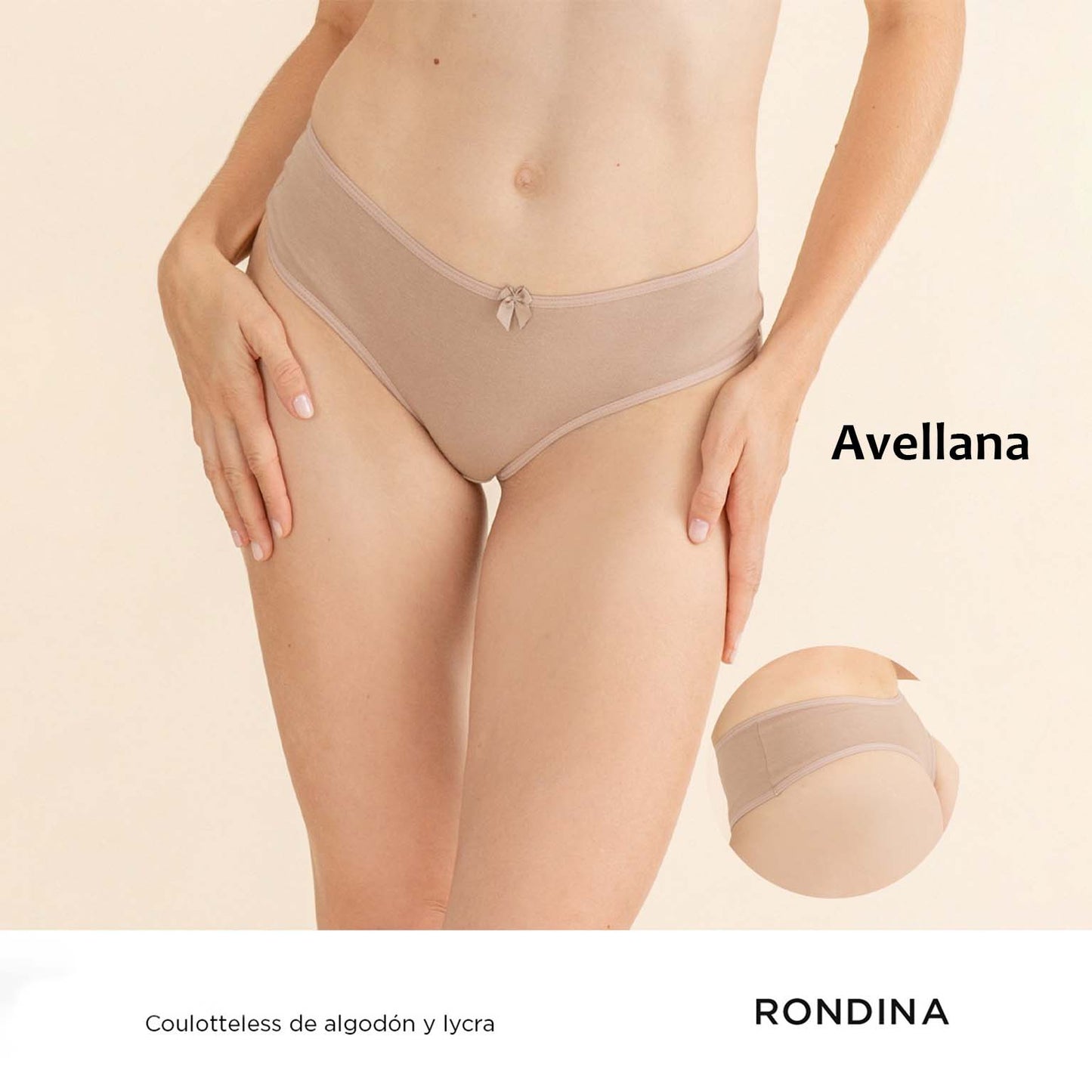 1364 - *Pack* Culotteless de algodón y lycra - 3 unidades - (Avellana/Hueso/Amarillo) Talle XG