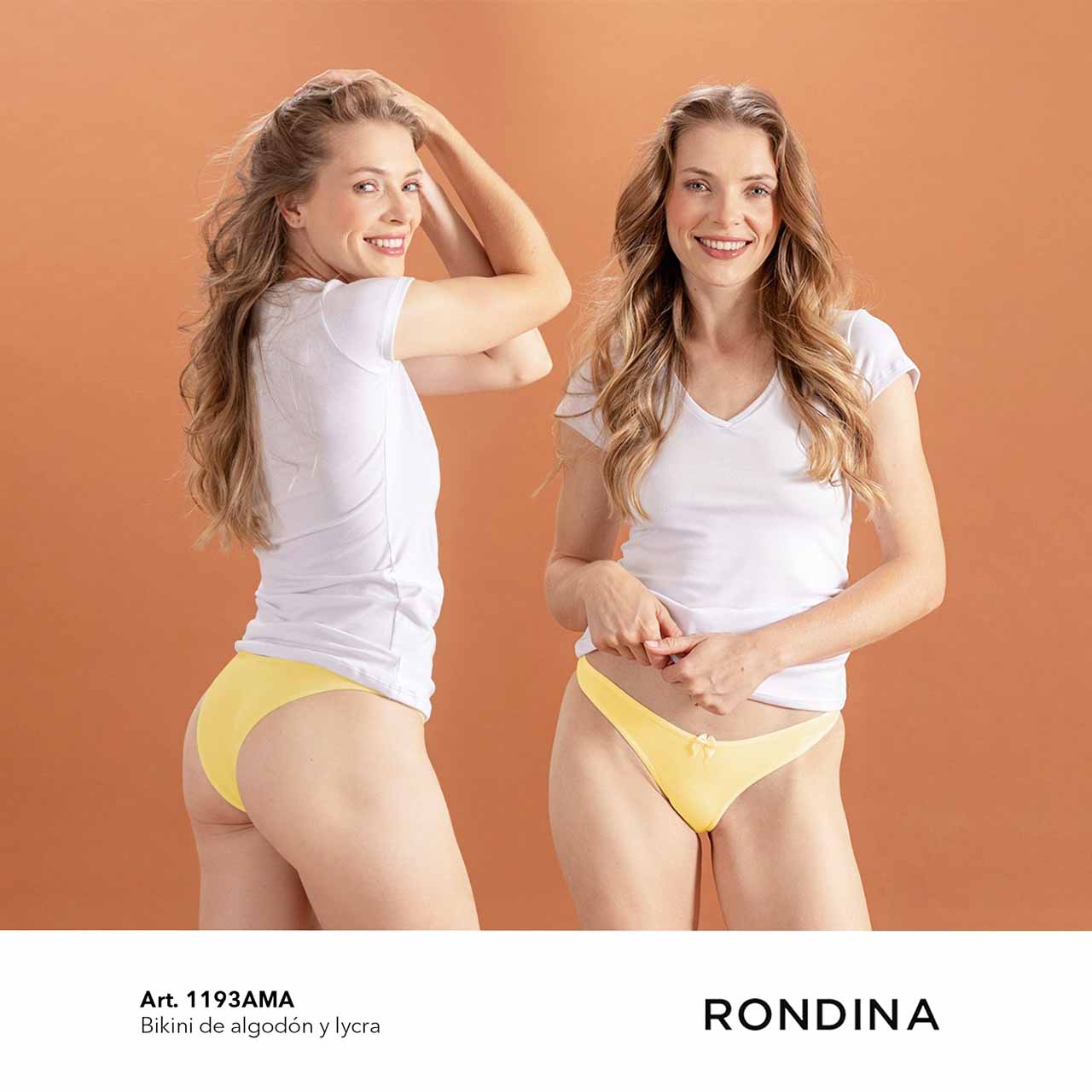 SD - 1193 - *Pack* Bikinis de algodón y lycra - 3 unidades - (Negro/Amarillo/Rojo) Talle P