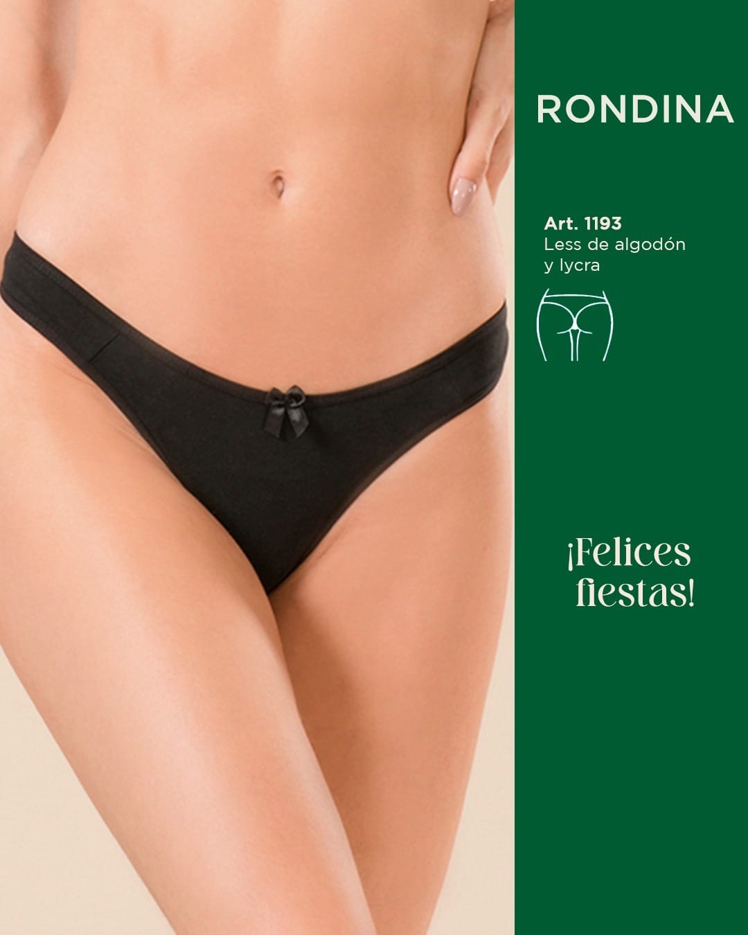 SD - 1193 - *Pack* Bikinis de algodón y lycra - 3 unidades - (Negro/Hueso/Fucsia) Talle M