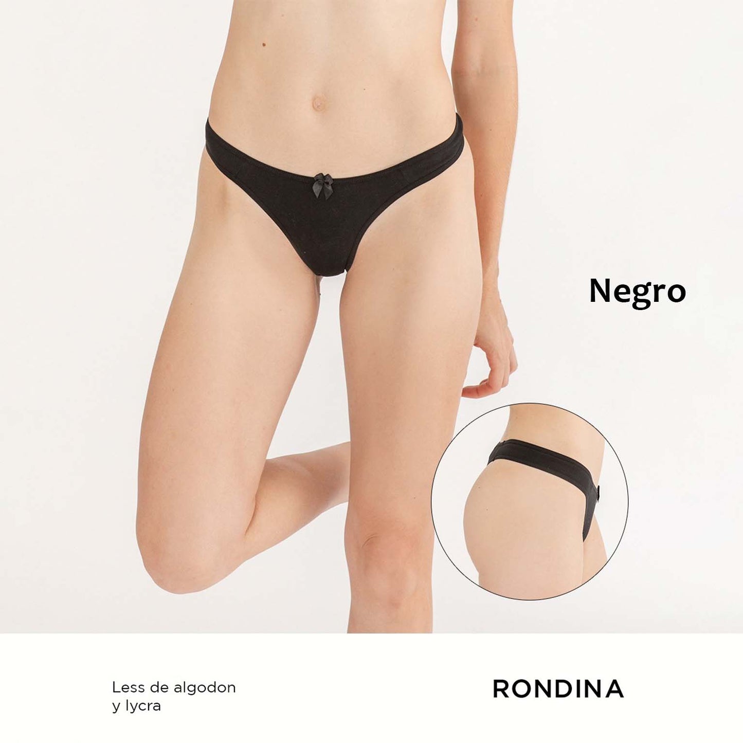 1349 - *Pack* Less de algodón y lycra - 3 unidades (Negro/Hueso/Rosa) Talles M XG