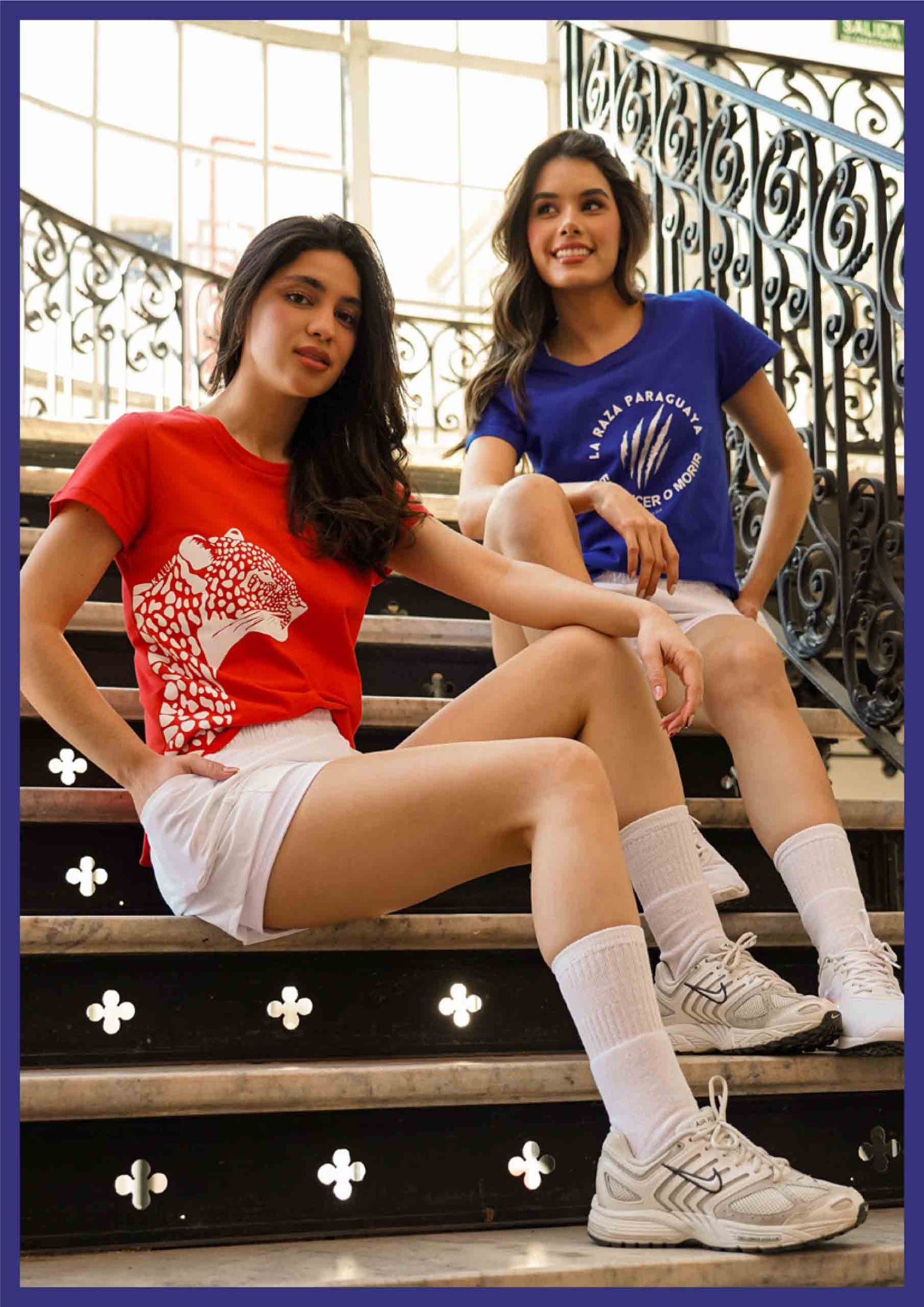 Remera de Jersey de Algodón con Serigrafía - Azul - Talle G