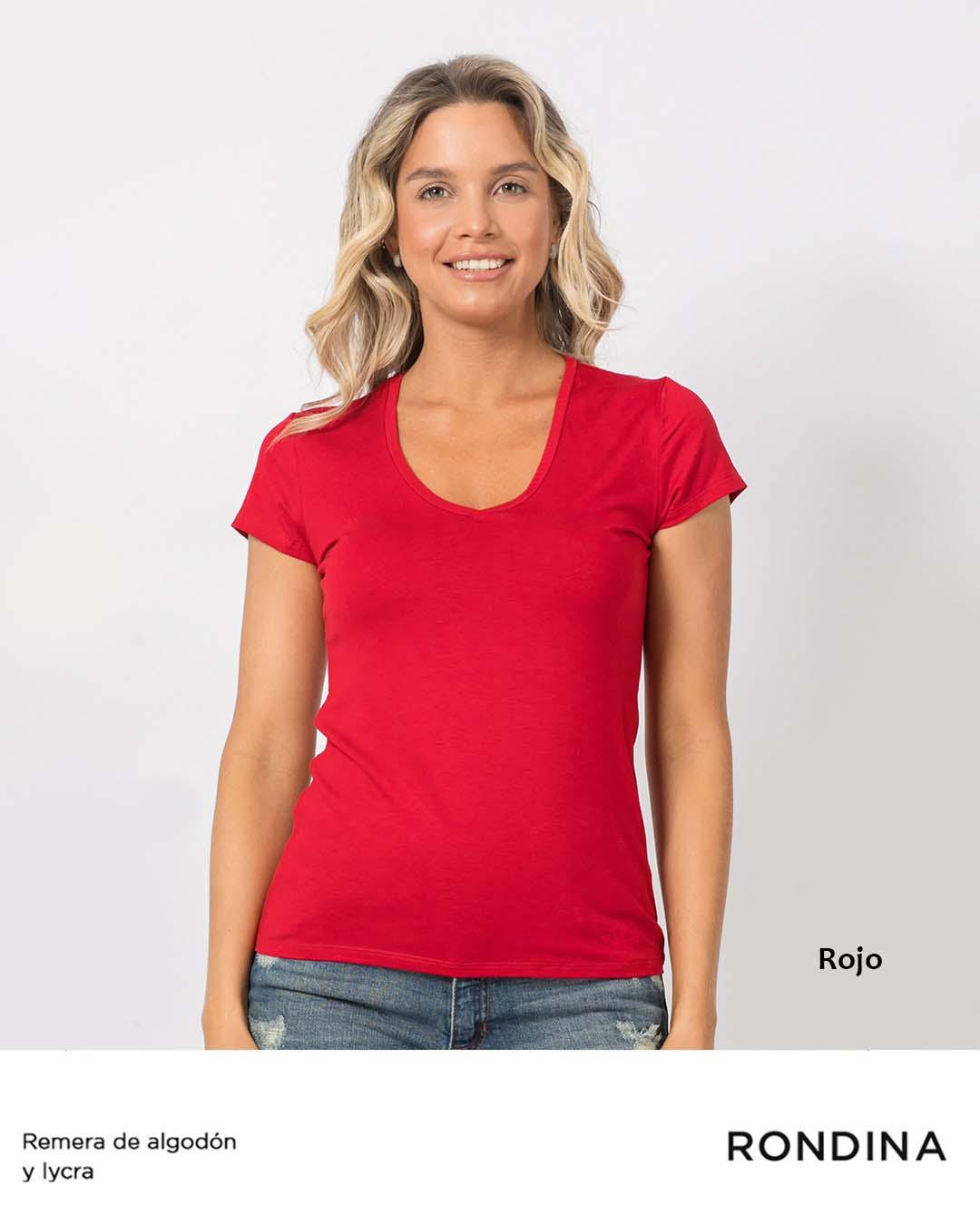 Remera básica de algodón Cuello V - Varios Colores