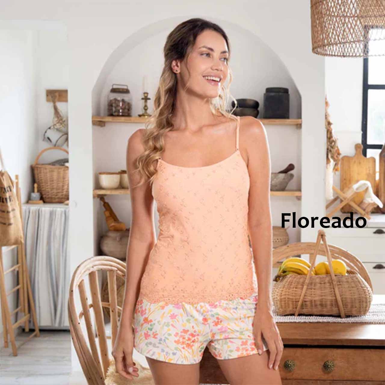 Short Tie Dye de Viscosa - Floreado
