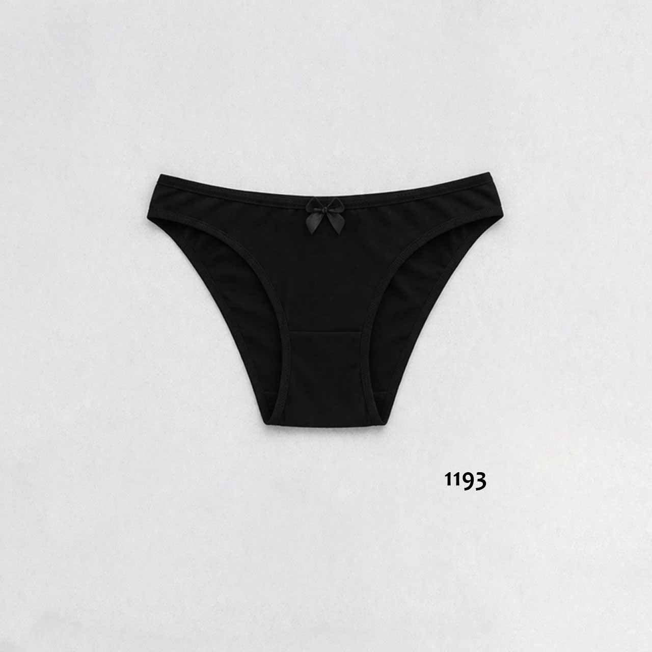 1193 - Bikini de algodón y lycra - Negro - Talle M