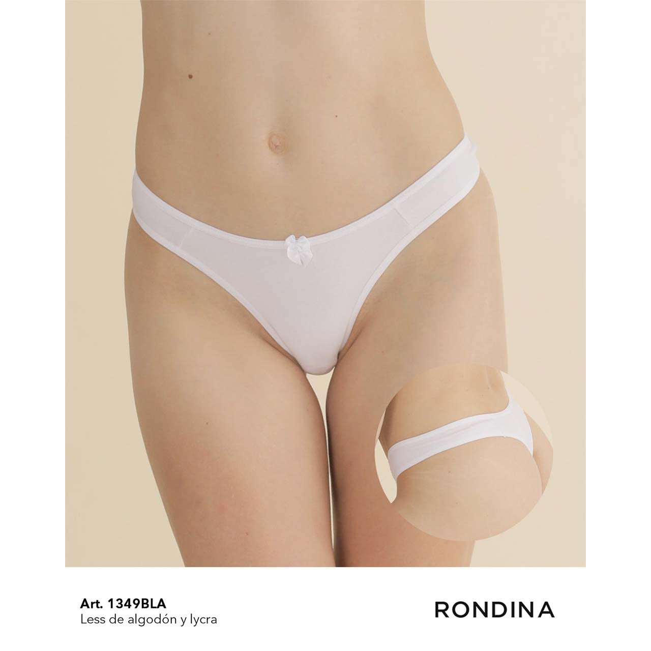 1349 - Less de algodón y lycra - Color Blanco - Talle M
