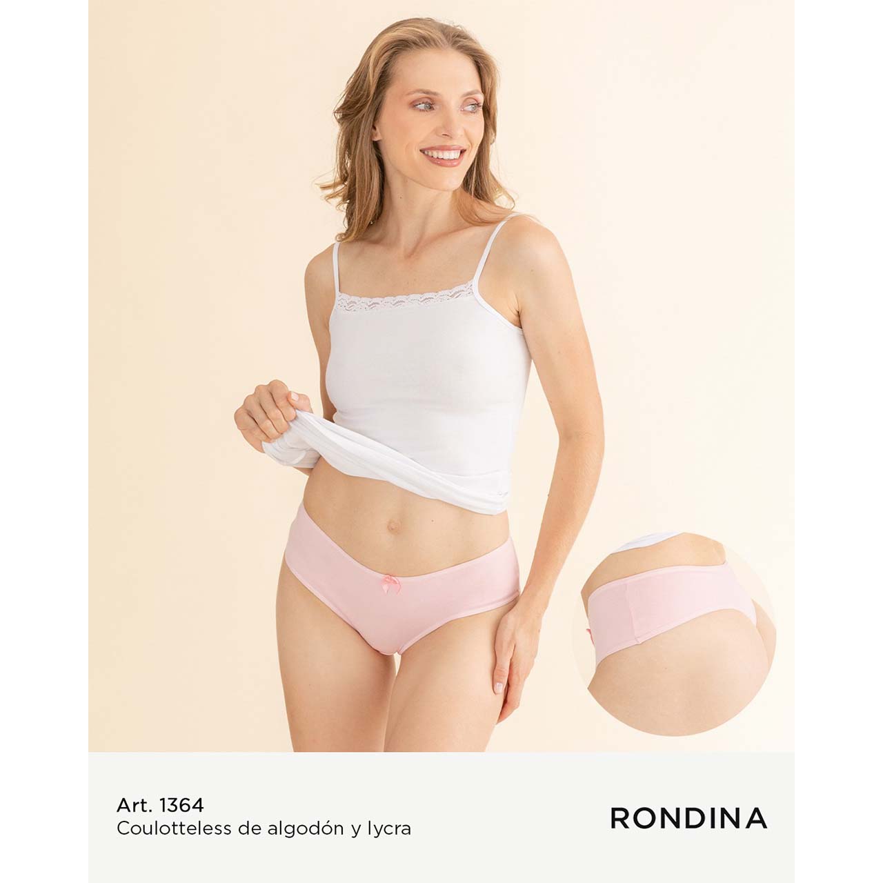 1364 - *Pack* Culotteless de algodón y lycra - 3 unidades - (Rojo/Rosa/Blanco) Talle XG