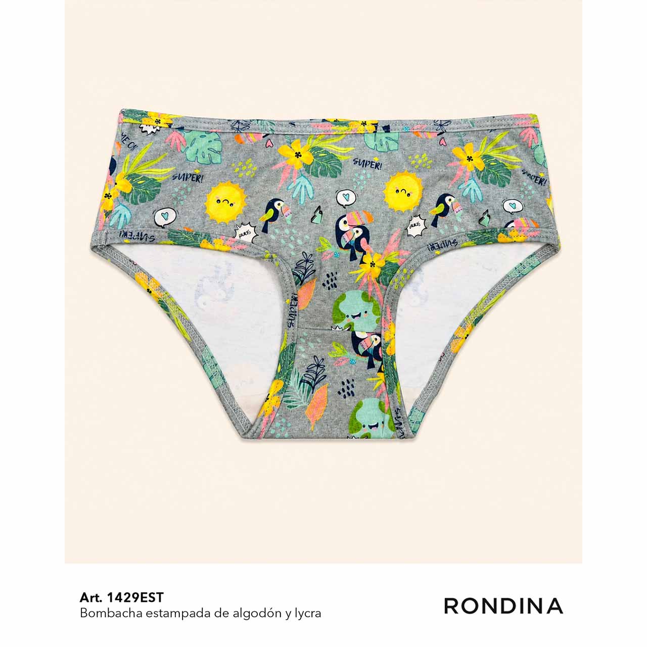 BP - 1429 - Bombacha estampada de algodón y lycra - Kids