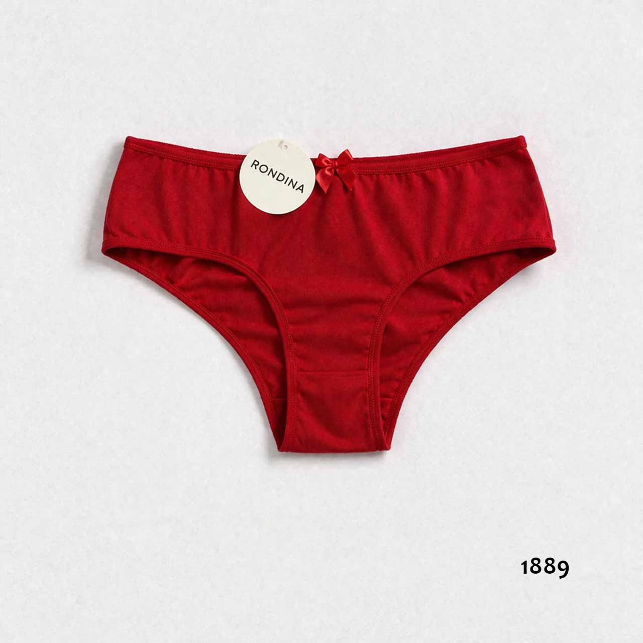 1889 - Culotte de algodón y lycra - Rojo - Talle M