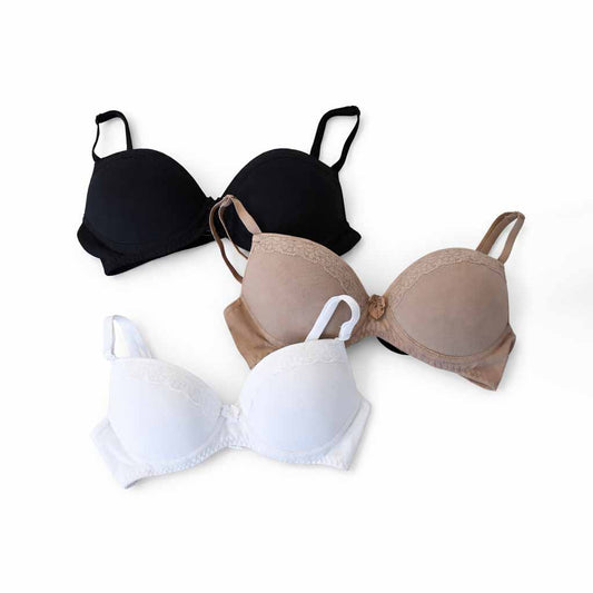 SD - 20535 - Corpiño de algodón y lycra. Con taza push-up y detalle de puntilla.
