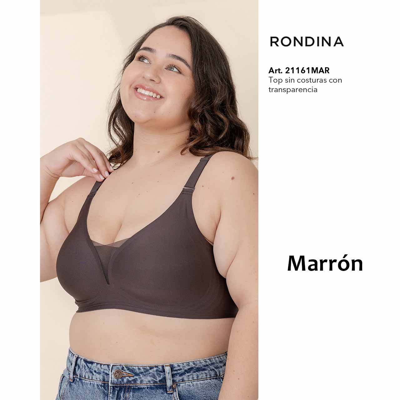 BP - 21161 - Top de microfibra sin costuras con transparencia