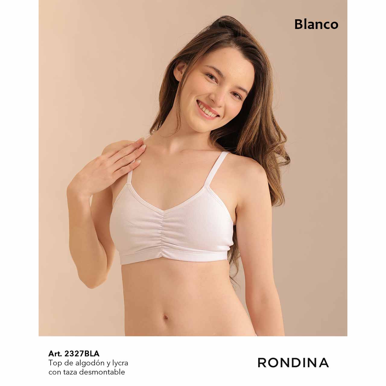 BP - 2327 - Top de algodón y lycra para principiantes con taza desmontable
