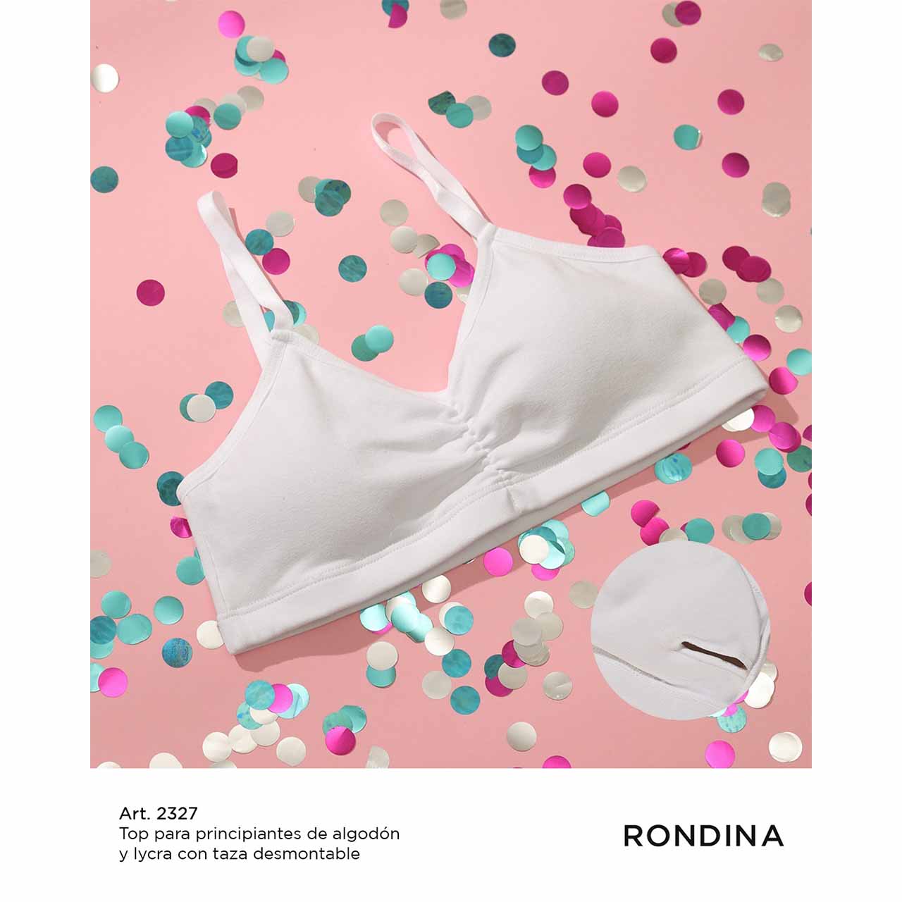 BP - 2327 - Top de algodón y lycra para principiantes con taza desmontable