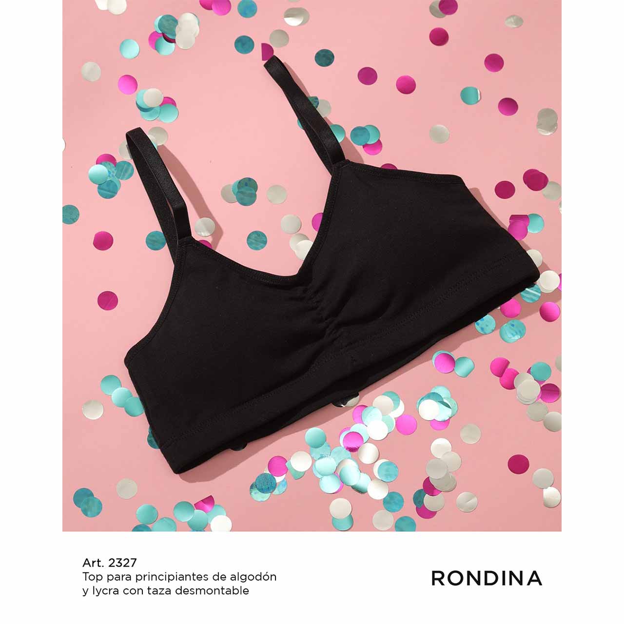 BP - 2327 - Top de algodón y lycra para principiantes con taza desmontable