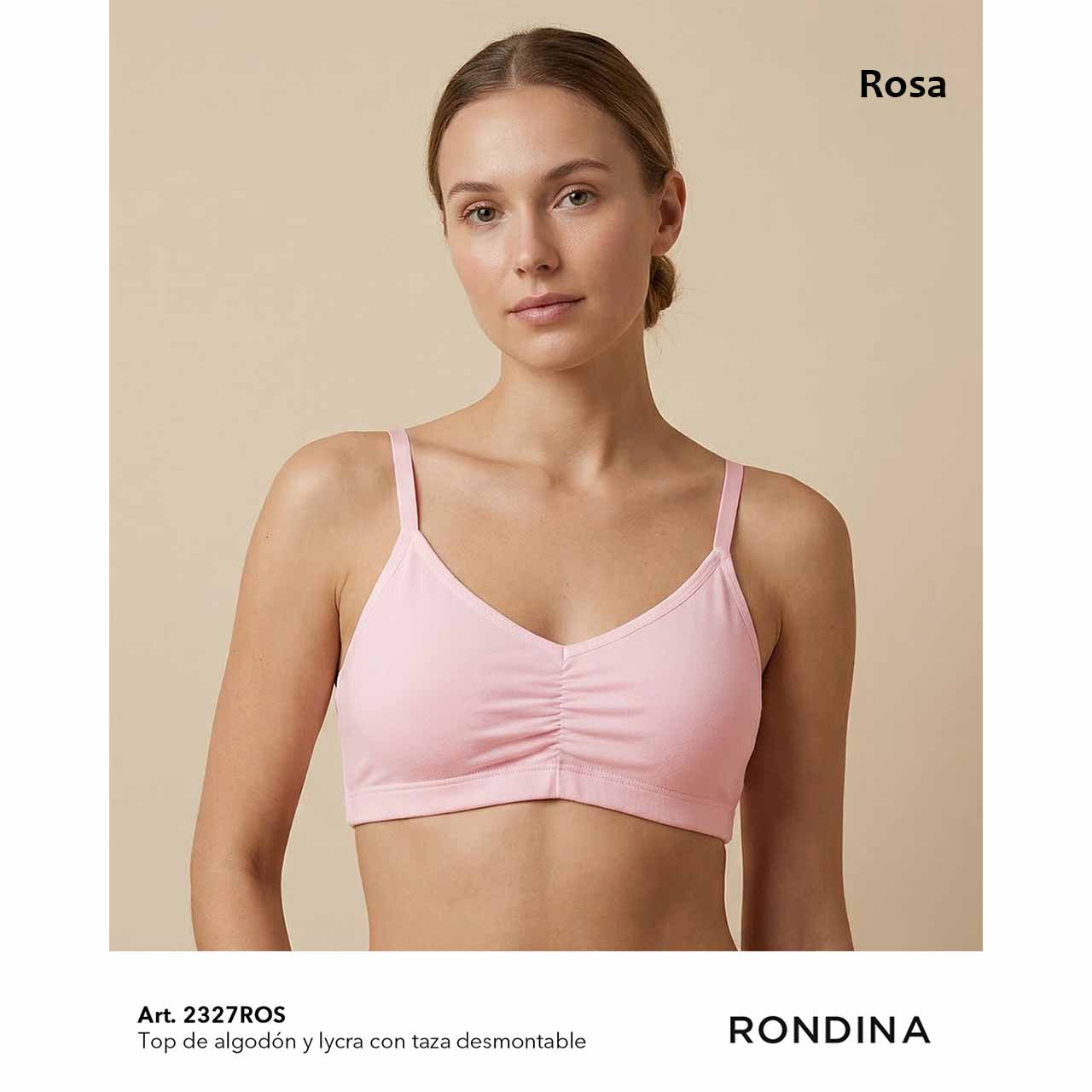 BP - 2327 - Top de algodón y lycra para principiantes con taza desmontable