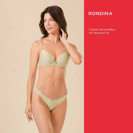 Corpiño de microfibra con taza push-up. Hueso Talle 80