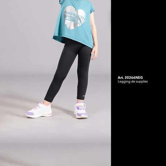 Legging de supplex para niña - Color Negro - Talle 10
