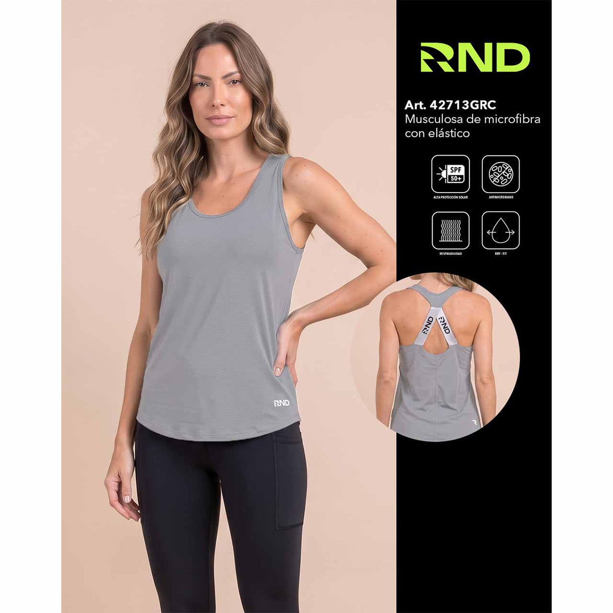 BP - 42713 - Musculosa de microfibra con elástico.