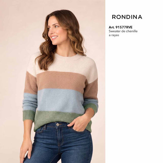 BP - 91577 - Sweater de chenille a rayas