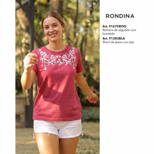 BP - 91675-  Remera de algodón con bordado