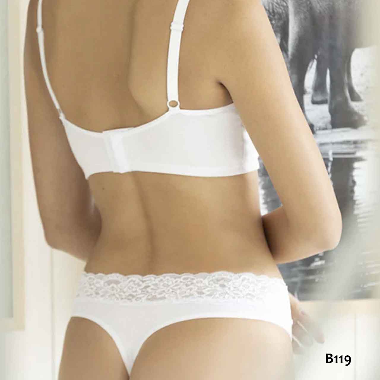 BP - B119 - Colaless de lycra de algodón con randa de encaje - PAQUETE DE 4 UNIDADES