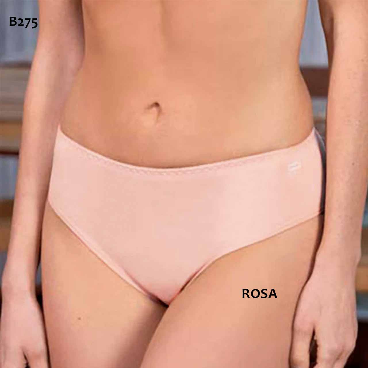 BP - B275 - Bombacha básica de algodón y lycra con tiro alto