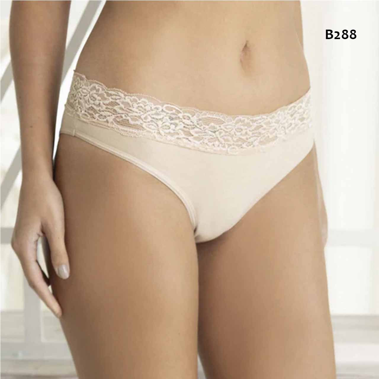BP - B288 - Bikini de lycra de algodón con randa