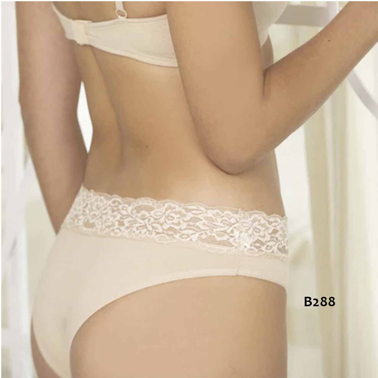 BP - B288 - Bikini de lycra de algodón con randa