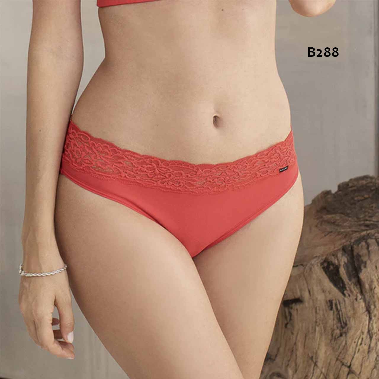 BP - B288 - Bikini de lycra de algodón con randa