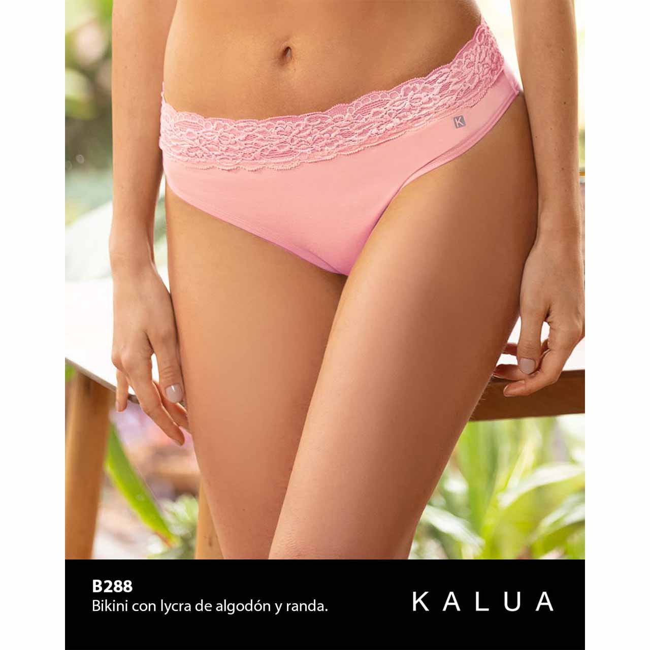 BP - B288 - Bikini de lycra de algodón con randa
