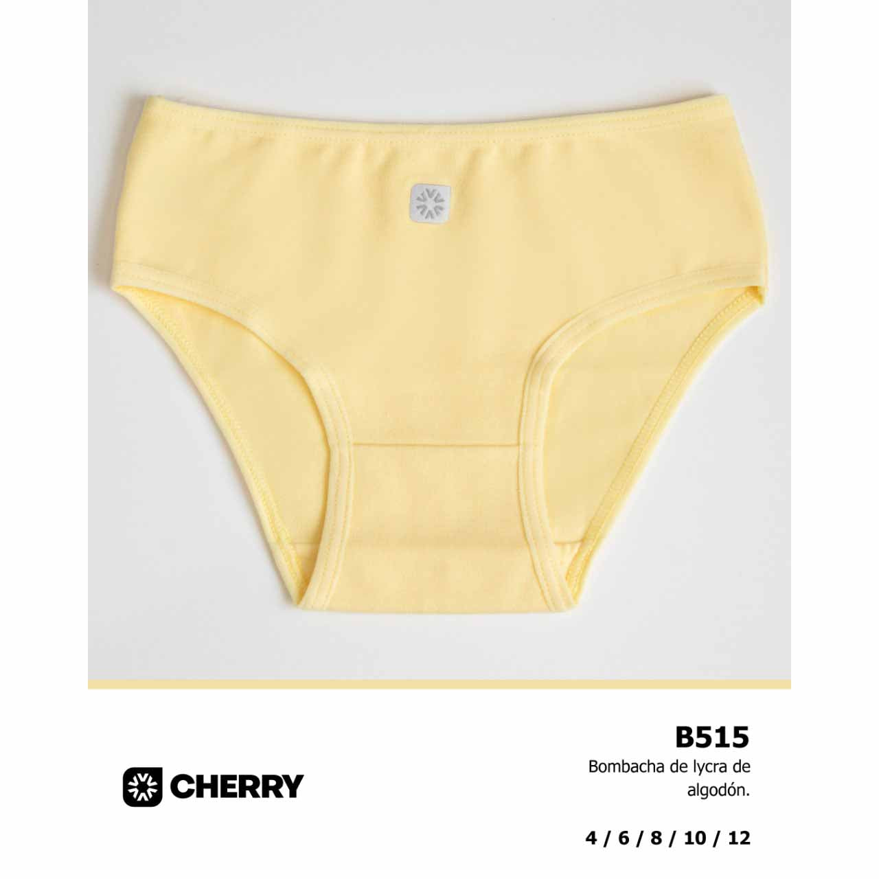 BP - B515 - Bombacha de algodón y lycra para niñas - Linea Cherry