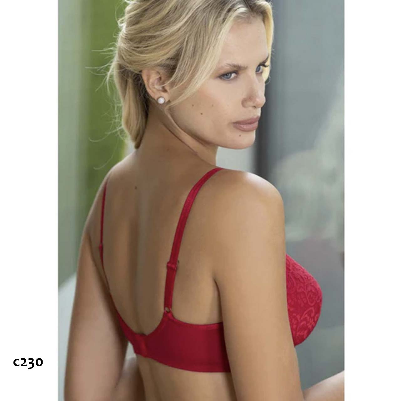 BP - C230 - Corpiño de lycra de algodón y encaje con taza soft sin arco