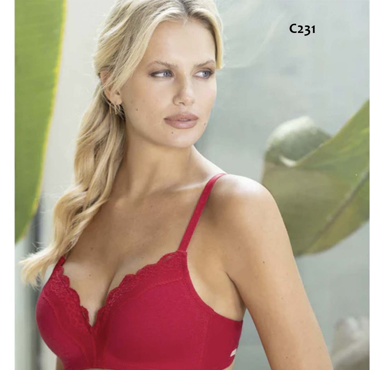 BP - C231 - Corpiño de lycra de algodón y randa con taza soft sin arco