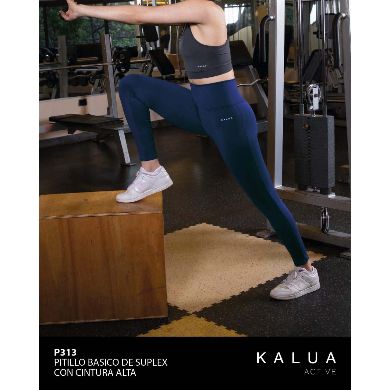 BP - P313 - Legging de supplex con cintura alta. Compresión alta