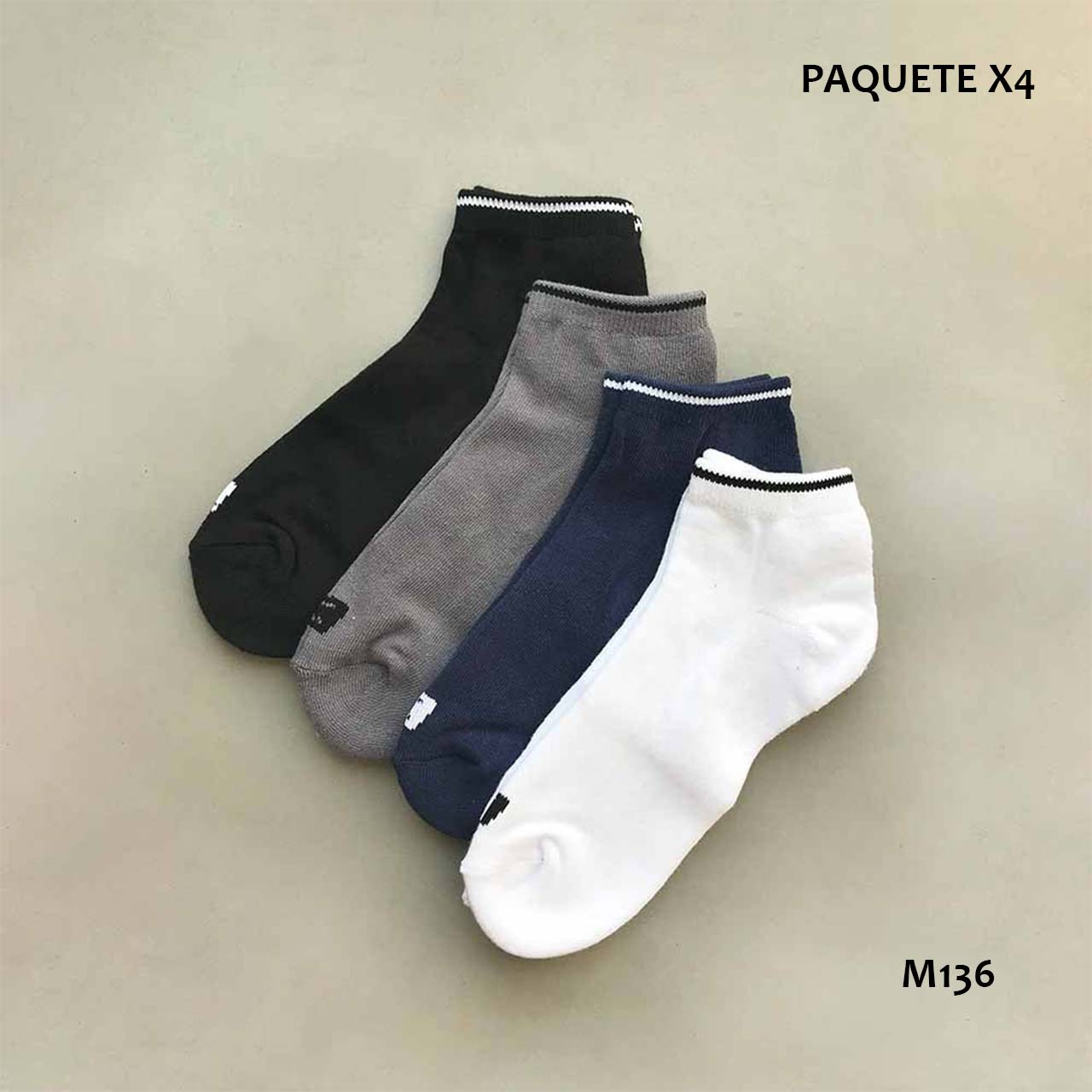 BP - M137 - Medias masculinas largas - Paquete x4