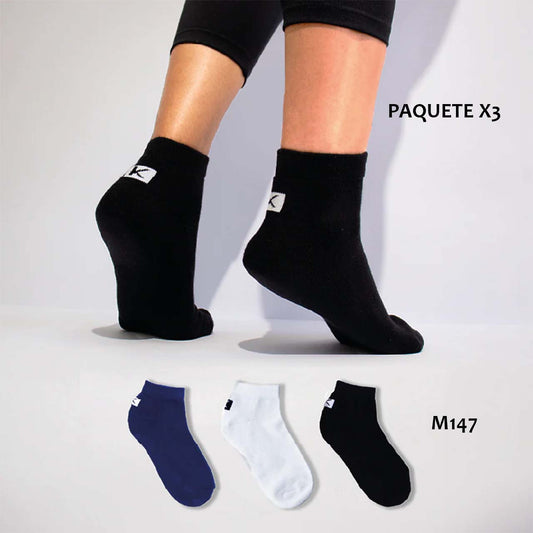 BP - M147 - Medias tobilleras cortas femeninas - Paquete x3
