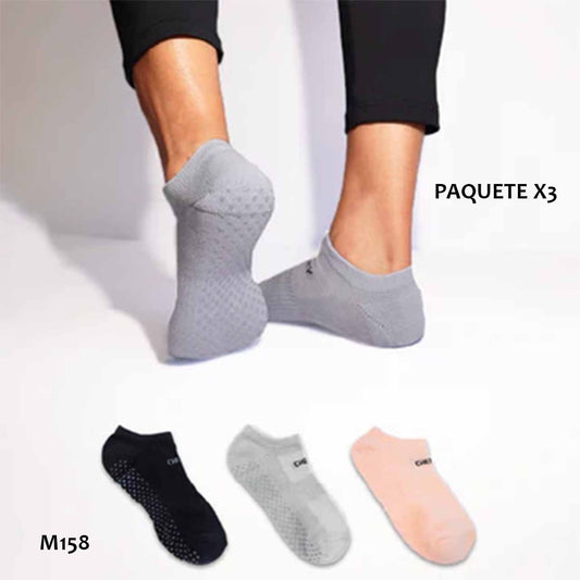 BP - M158 - Medias tobilleras con antideslizante femeninas - Paquete x3