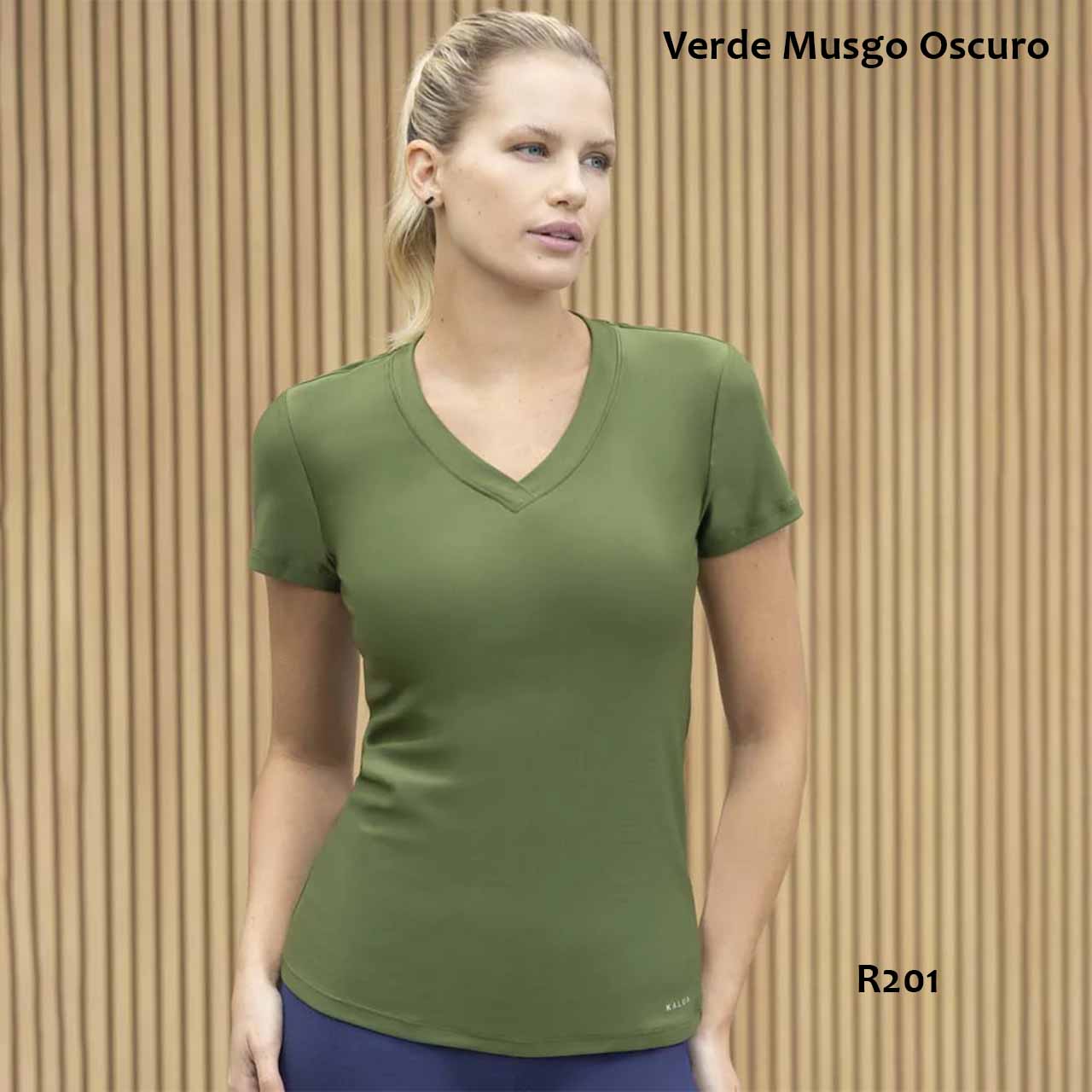 BP - R201 - Remera de algodón y lycra. Cuello V