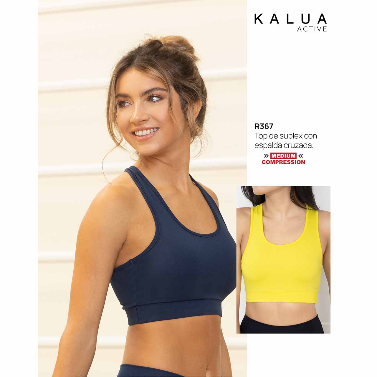 BP - R367 - Top de supplex con espalda deportiva