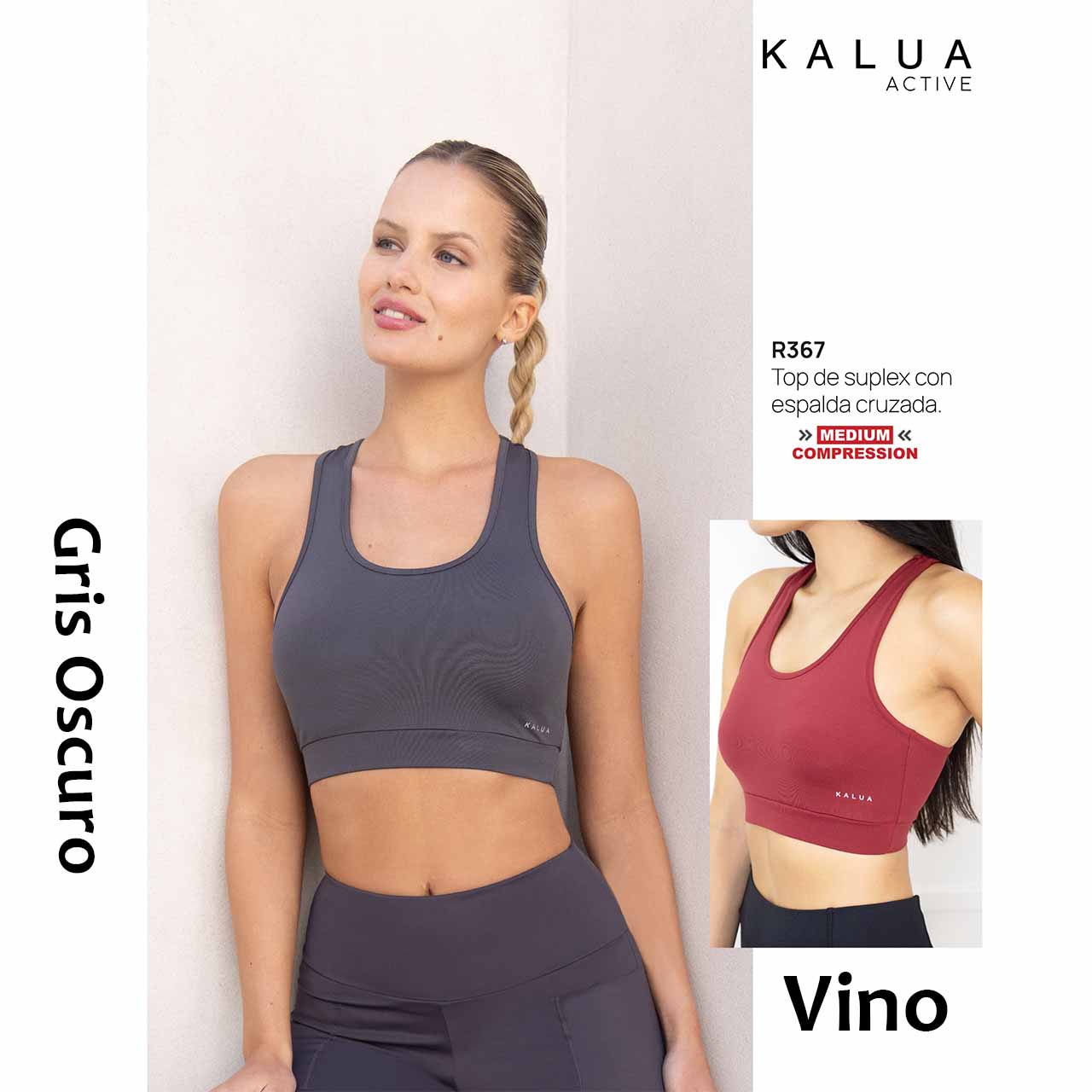 BP - R367 - Top de supplex con espalda deportiva
