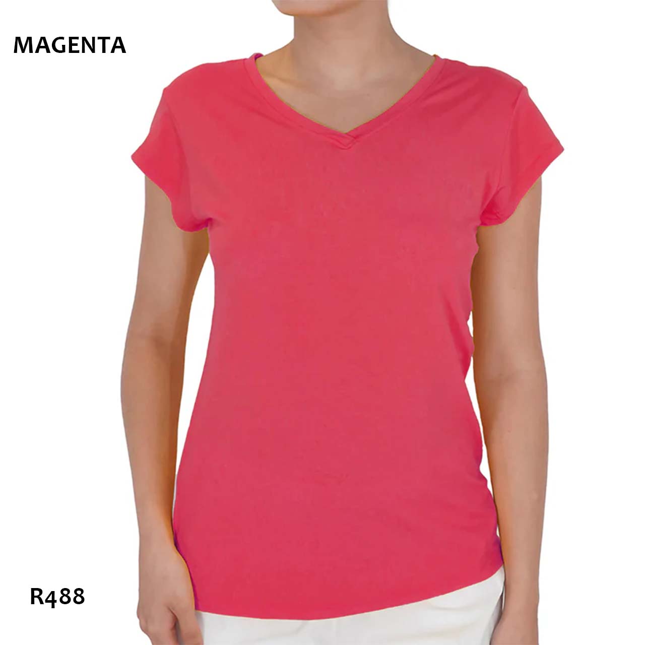 BP - R488 - Remera básica de viscosa escote V
