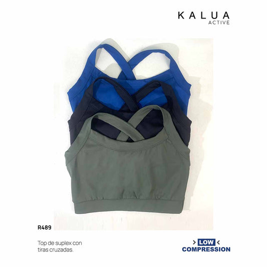 BP - R489 - Top de supplex con tiras cruzadas