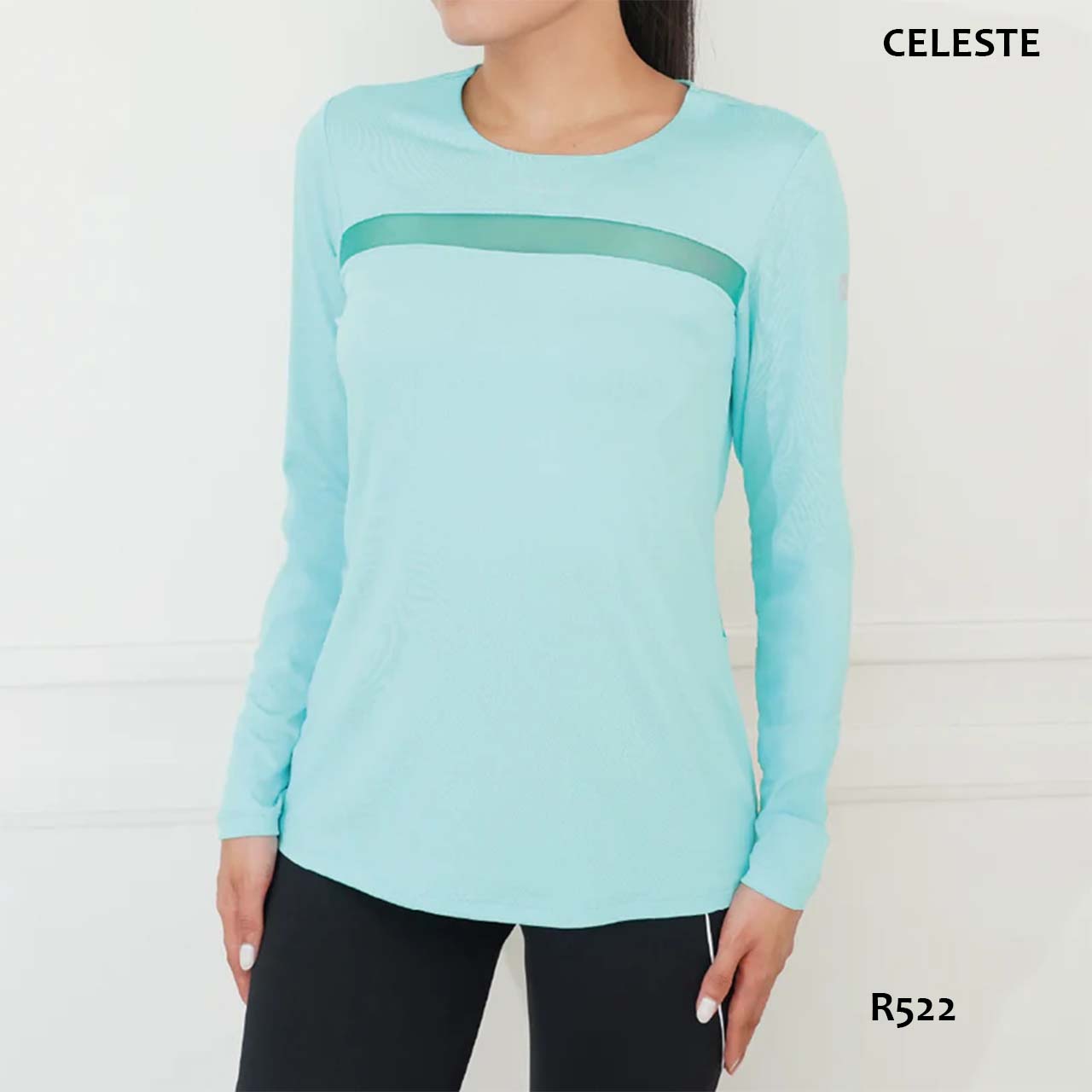 BP - R522 - Remera mangas largas dry fit combinado con tul