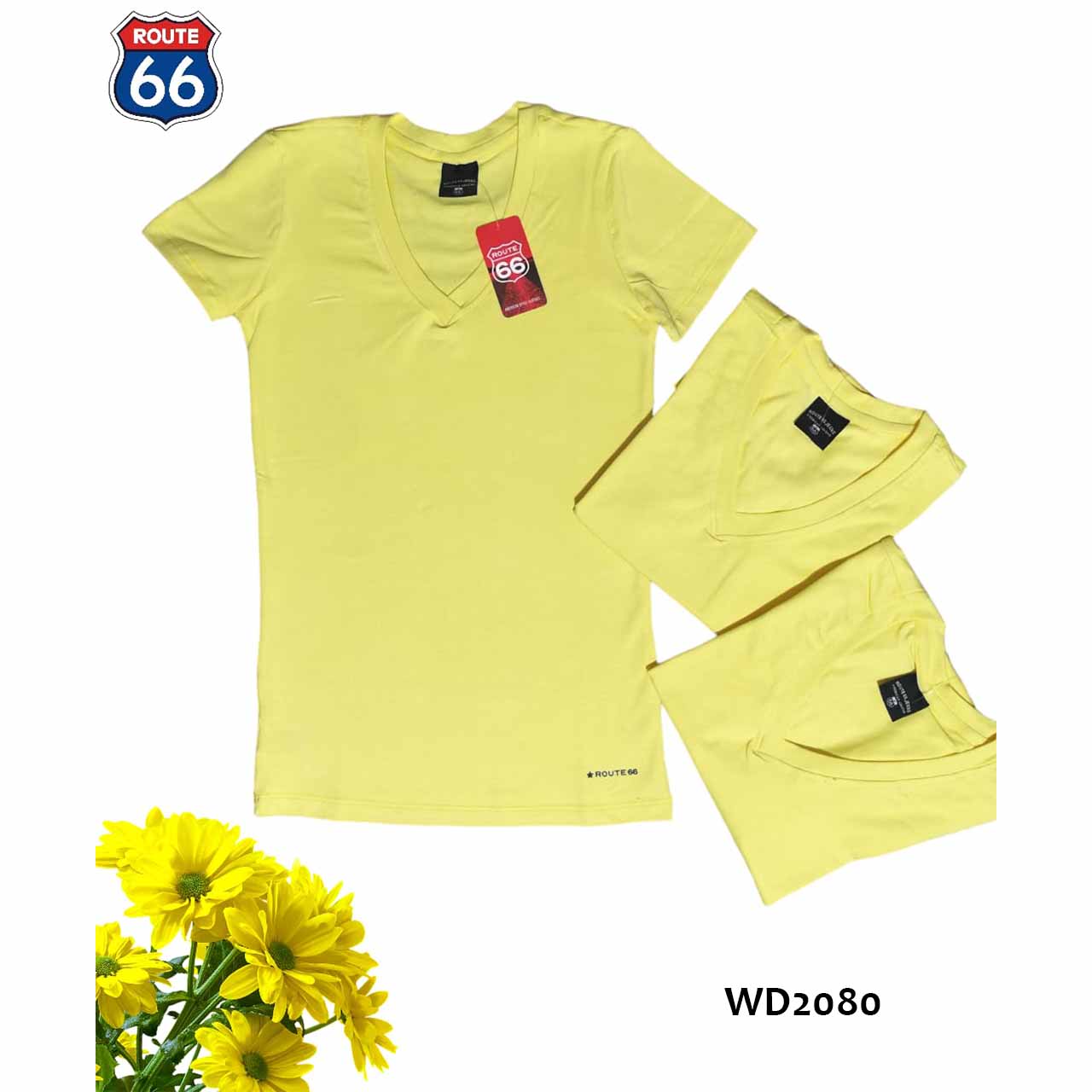 BP - WD2080 - Remera básica de algodón. Cuello V